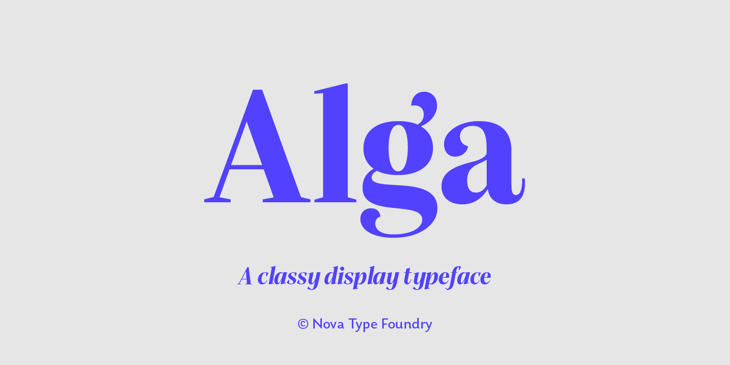 Ejemplo de fuente Alga Bold Italic